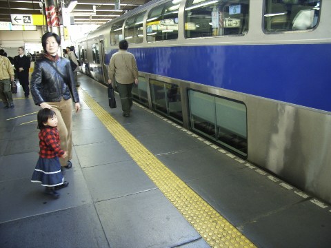 上野駅に停車する常磐線のグリーン車